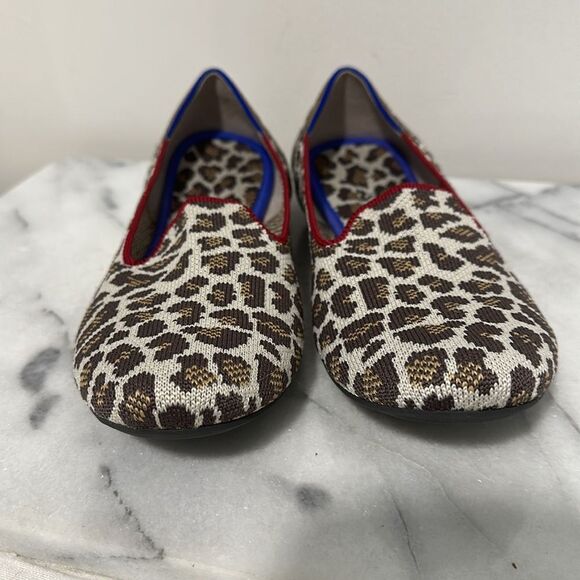 ROTHY'S Mocha Spot Animal Leopard Print Loafer Size 8, Comfy, Casual - Picture 12 of 13